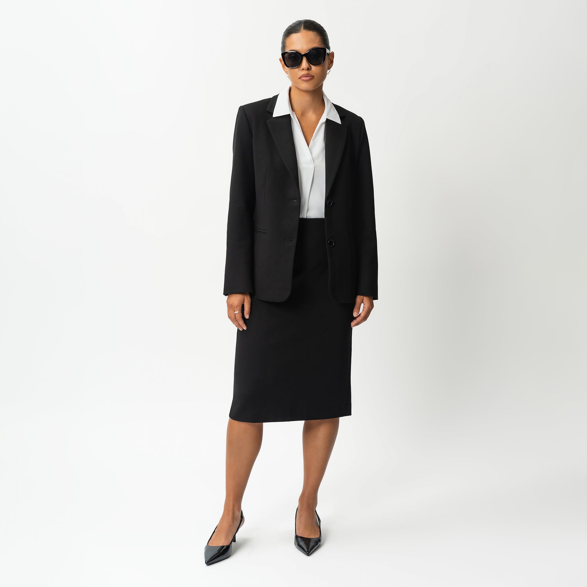 Tailored Ponte Midi Skirt - Ninepine