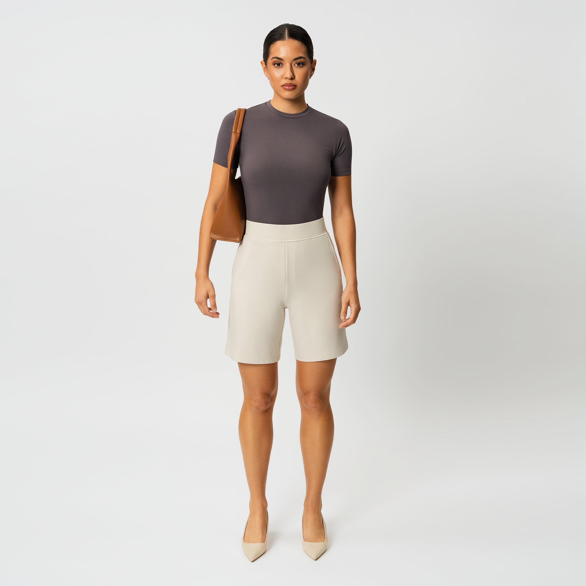 Light Ponte Shorts - Ninepine