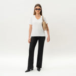 Fitted V-neck Pima T-shirt - Ninepine