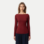 Soft Boatneck Long-sleeve Burgundy