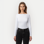 Soft Boatneck Long-sleeve White